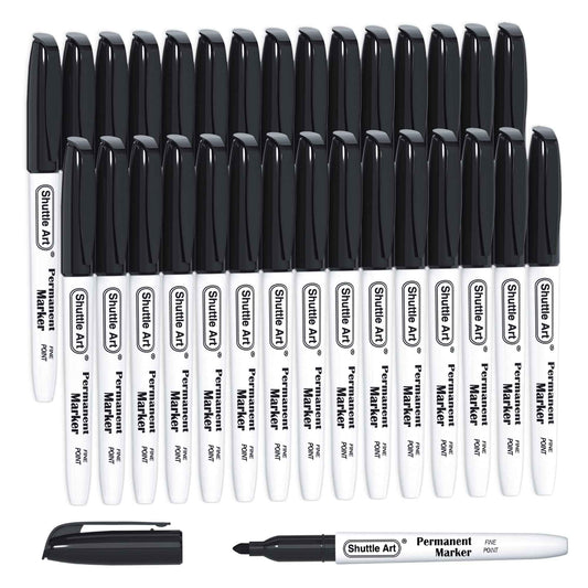 Shuttle Art Permanent Markers, 30 Pack Black Permanent Marker set,Fine Point, Works on Plastic,Wood,Stone,Metal and Glass for Doodling, Marking… 🍁 All In One Marketplace Canada