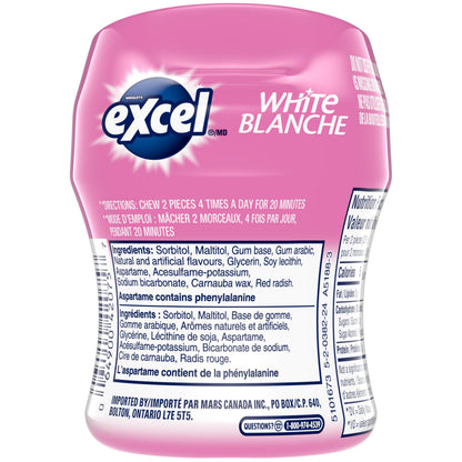 EXCEL White, Bubblemint Flavoured Sugar Free Chewing Gum, 60 Pieces, 6 Bottles 🍁 All In One Marketplace Canada