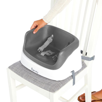 Ingenuity SmartClean Toddler Booster Seat for Kitchen Chair – Lightweight for on-the-go, Easy-Clean, 3-Point Harness Strap – Booster Seat for Dining Table, Slate 🍁 All In One Marketplace Canada