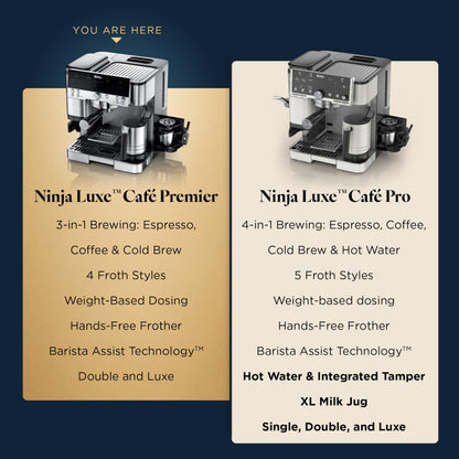 Ninja Espresso Machine, Luxe Café Premier Series, Drip Coffee Maker and Rapid Cold Brew, Integrated Grinder, Assisted Tamper, Hands-Free Frother, ES601C (Canadian Version) 🍁 All In One Marketplace Canada
