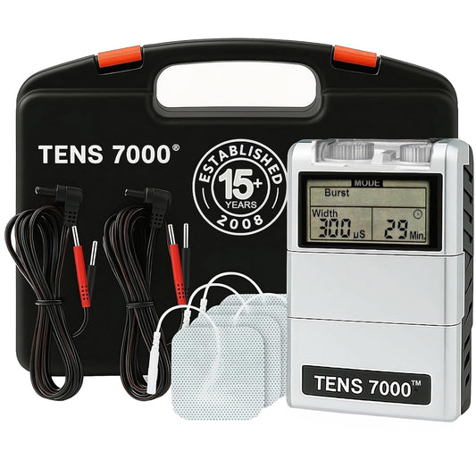 TENS 7000 Digital TENS Machine with Accessories - Muscle Stimulator Machine for Back Pain Relief, Sciatica, Neck, Nerve, Shoulder, Hip, Elbow, Muscle Pain Relief 🍁 All In One Marketplace Canada