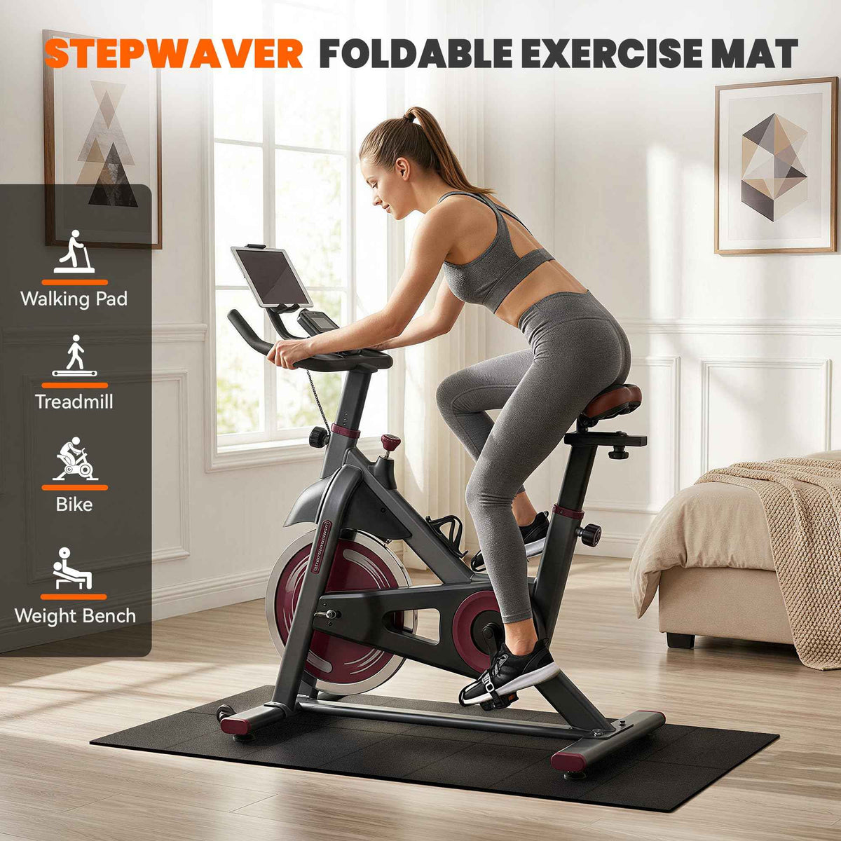 Stepwaver Walking Pad Mat for Carpet, Treadmill Mat for Hardwood Floors, High Density, 1/4 Thickness, Foldable, Floor Protection for Bike, Elliptical, Treadmill 🍁 All In One Marketplace Canada