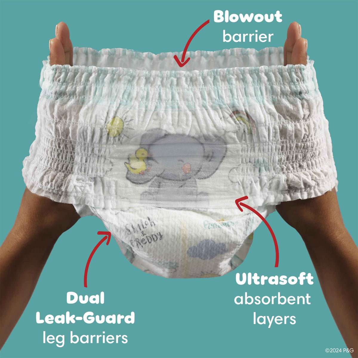 Pampers Diapers - Swaddlers 360 degrees - Size 4, 100 Count, up to 100% Leakproof Comfy Dry Fit, EZ Off Tabs Designed for Easy Changes, Pull On Diaper 🍁 All In One Marketplace Canada