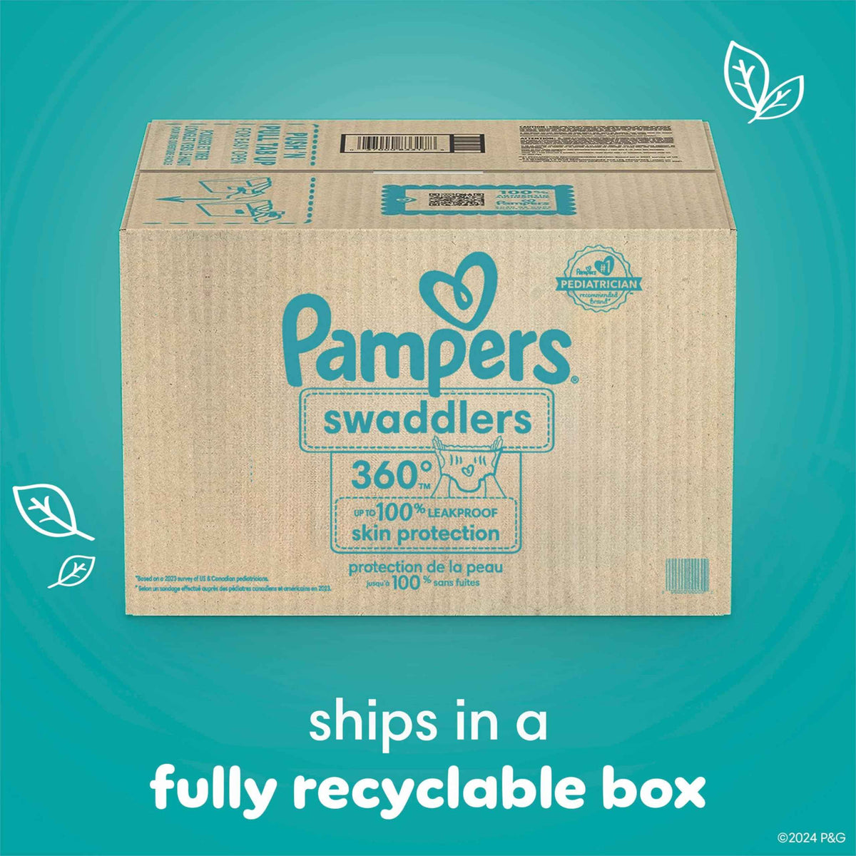 Pampers Diapers - Swaddlers 360 degrees - Size 3, 156 Count, up to 100% Leakproof Comfy Dry Fit, EZ Off Tabs Designed for Easy Changes, Pull On Diaper 🍁 All In One Marketplace Canada