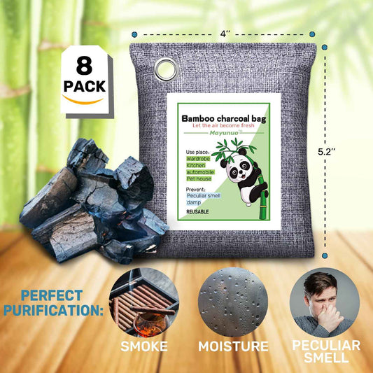Mayunuo Activated Charcoal Odor Absorber for Strong Odor in Basement, Cars, Closets, Smoke, Shoes. 8 Pack Bamboo Charcoal Air Purifying Bags Deodorizer Odor Eliminator for Home 🍁 All In One Marketplace Canada