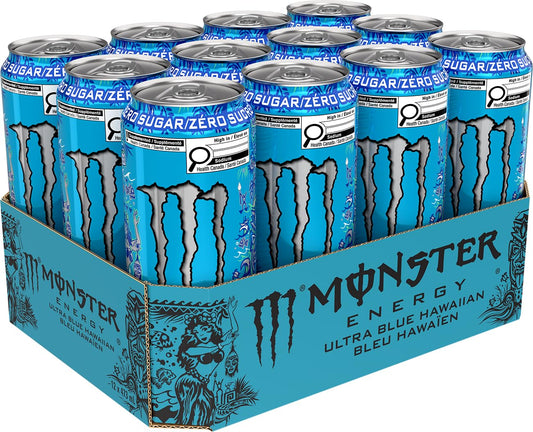 Monster Energy, Ultra Blue Hawaiian, 473mL (12 Pack) - Zero Sugar Energy Drink 🍁 All In One Marketplace Canada