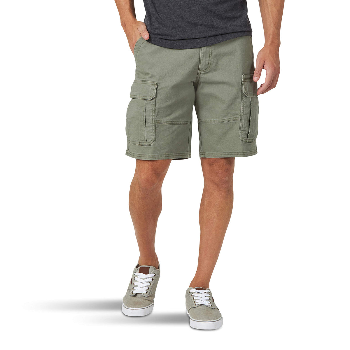 Wrangler Authentics Men's Classic Cargo Stretch Short, Dusty Olive, 32 🍁 All In One Marketplace Canada