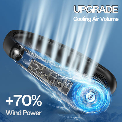 Portable Neck Fan with LED Display & 360° Cooling Airflow, 3 Speed Settings Bladeless Cooler, 4000mAh Rechargeable Battery, Ultra-Quiet Personal Fan for Home, Office, Travel, Sports 🍁 All In One Marketplace Canada