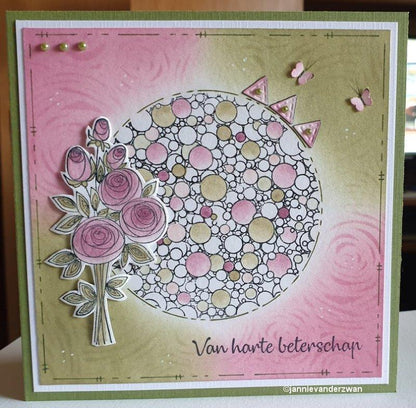 Mixed Media Stencils flowers