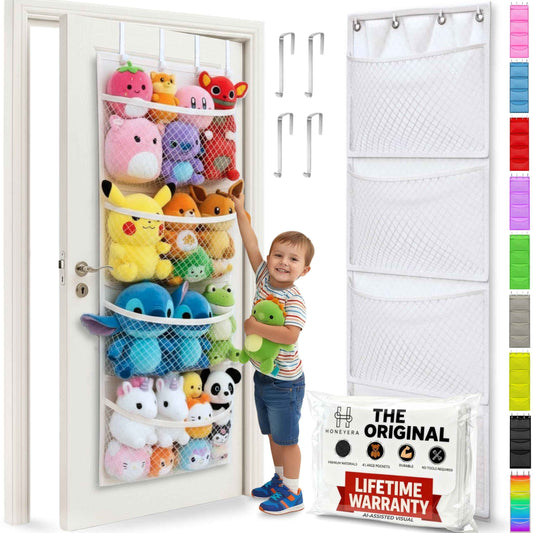 The Original Stuffed Animal Storage (Patent Pending) - Over Door Organizer for Stuffies, Baby Accessories, Toy Plush Storage / Hammock Hanging Storage Net Big Girls Toddler Large Bag Animals stuffy 🍁 All In One Marketplace Canada