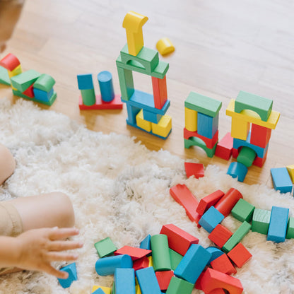 Melissa & Doug 100 Wooden Building Blocks with Storage Box 🍁 All In One Marketplace Canada