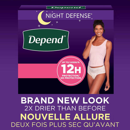 Depend Night Defense Adult Incontinence Underwear for Women, Disposable, Overnight, Extra-Large, Blush, 48 Count 🍁 All In One Marketplace Canada
