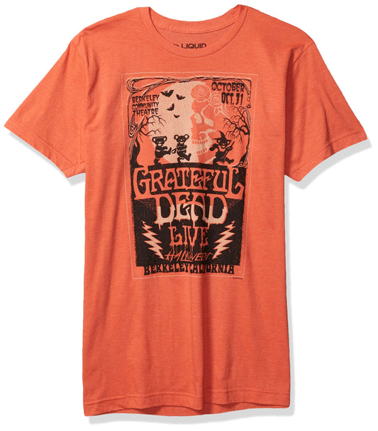 Liquid Blue Unisex-Adult Standard Grateful Dead Berkeley Moon Live Halloween Ss Tee, Orange, XX-Large