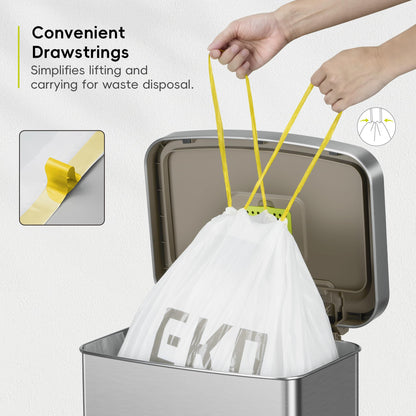 EKO Extra Strong 21 Gallon Large Trash Bags, Heavy-Duty Drawstring Kitchen & Household Garbage Bags (80L), Leak-Resistant, Fresh Floral Scent, Continuous Odor Control, 60 Count, Code G 🍁 All In One Marketplace Canada
