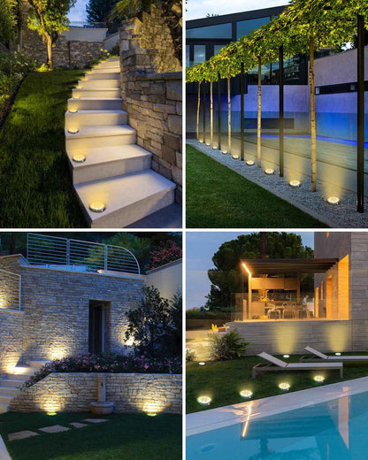 btfarm Solar Ground Lights, 10 Pack 8LED Solar Lights Outdoor Waterproof Garden, Pathway Lights Solar Powered in-Ground Lights, Disk Lights Landscape Lighting for Lawn Patio Yard Driveway, Warm White 🍁 All In One Marketplace Canada