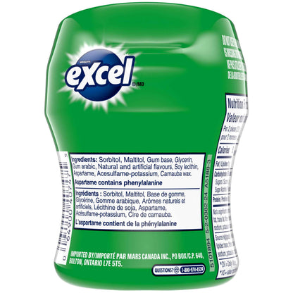 EXCEL, Spearmint Flavoured Sugar Free Chewing Gum, 60 Pieces, 6 Bottles 🍁 All In One Marketplace Canada