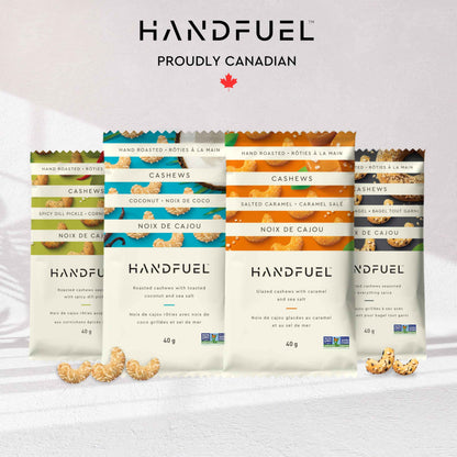 Handfuel 12 Pack Variety Flavoured Cashews, 4 Flavours - 3 x 40g of Each 🍁 All In One Marketplace Canada