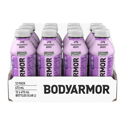 BODYARMOR Lyte Dragonfruit Berry, 473 mL Bottles (12 Pack) – Low-Calorie Sports Hydration Drink with Coconut Water, Potassium-Packed Electrolytes and Antioxidant Vitamins 🍁 All In One Marketplace Canada