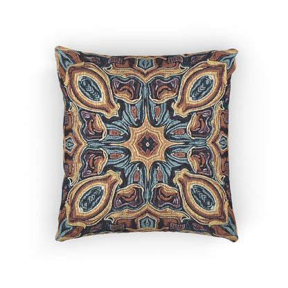 Bohemian Woven Pillow – Mosaic Medallion Decorative Throw Pillow