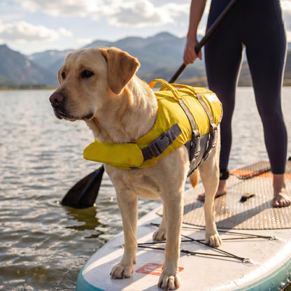 Outward Hound Granby Splash Dog Life Jacket with Handle, Reflective Floating Vest for Swimming & Boating, Maximum Buoyancy, All Skill Levels, Large Dogs (28–32" Girth), Yellow, Large 🍁 All In One Marketplace Canada