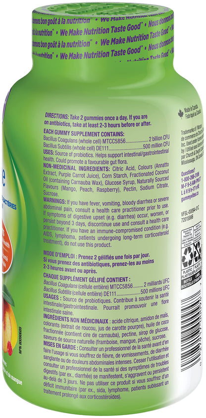 Vitafusion Probiotic Gummies - Provides Good Bacteria to the Digestive Tract, 5 Billion Active Cells, 2 Probiotic Strains, Supports Gastrointestinal Health, 35-Day Supply - 70 Count 🍁 All In One Marketplace Canada