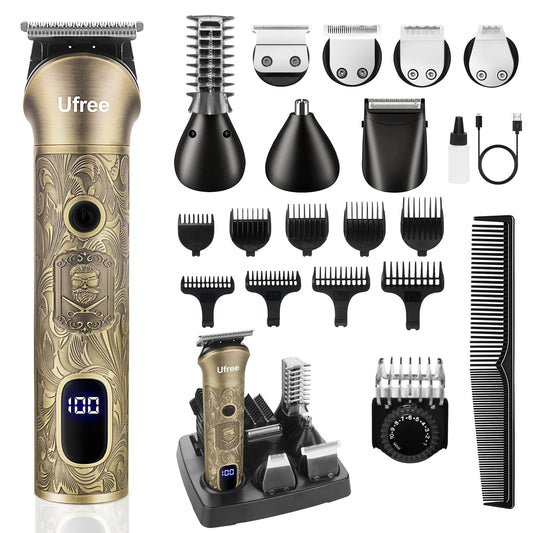 Ufree Beard Trimmer for Men, Electric Razor Shaver, Cordless Hair Clipper Shaving Kit for Mustache Body Nose Ear Hair Facial, Adjustable Beard Grooming Kit Birthday Gifts for Men 🍁 All In One Marketplace Canada