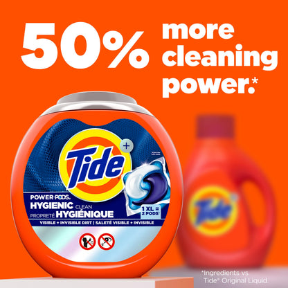 Tide Hygienic Clean Power PODS Laundry Detergent Pacs, Original Scent, 63 Count, Removes Visible and Invisible Dirt, laundry soap detergent pacs 🍁 All In One Marketplace Canada