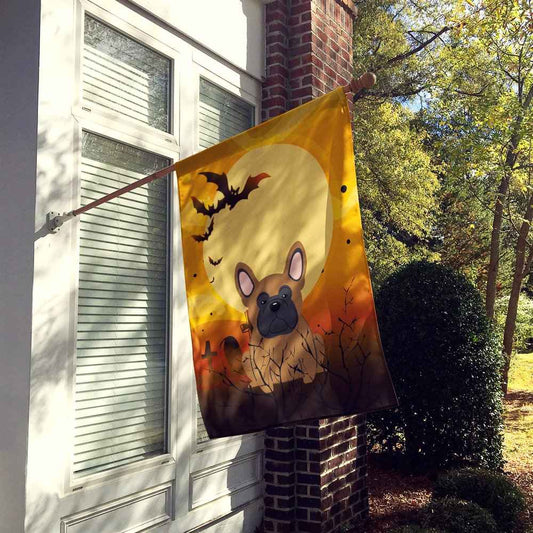 Caroline's Treasures BB4279CHF Halloween French Bulldog Brown Canvas House Size Flag, Large, Multicolor