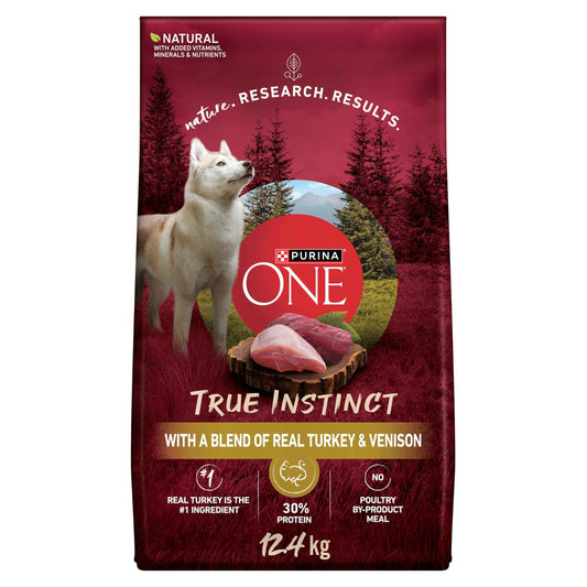 Purina ONE True Instinct High Protein Dry Dog Food, Turkey & Venison - 12.4 kg Bag (1 Pack) 🍁 All In One Marketplace Canada