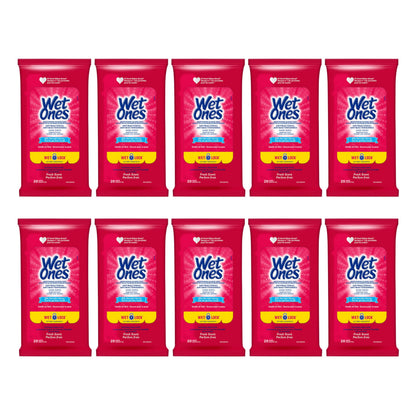 Wet Ones Antibacterial Hand Wipes, Fresh Scent, Wet Wipes, 20 Count (Pack of 10) 🍁 All In One Marketplace Canada