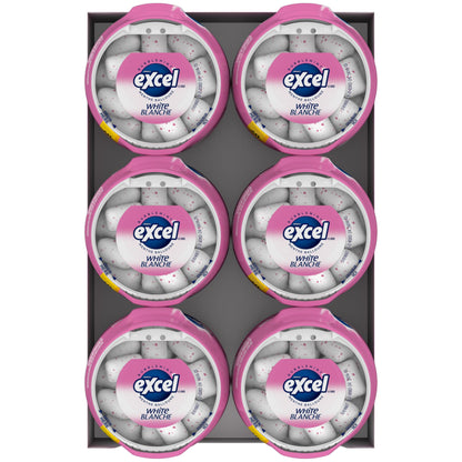 EXCEL White, Bubblemint Flavoured Sugar Free Chewing Gum, 60 Pieces, 6 Bottles 🍁 All In One Marketplace Canada