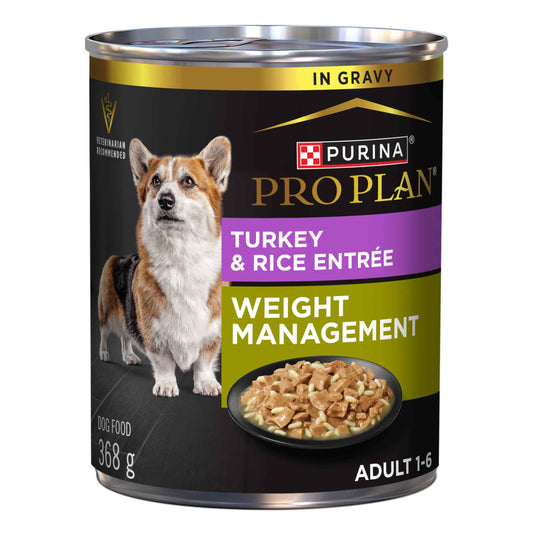 Purina Pro Plan Weight Management Wet Dog Food, Classic Turkey & Rice Entree - 368 g Can (12 Pack) 🍁 All In One Marketplace Canada