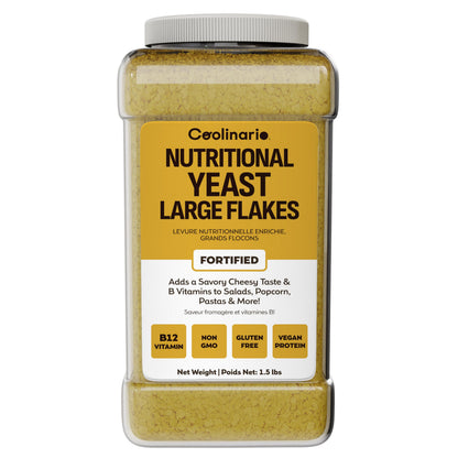 Coolinario Nutritional Yeast, Fortified, Large Flakes (1 GAL - 1.5 LBS) 🍁 All In One Marketplace Canada