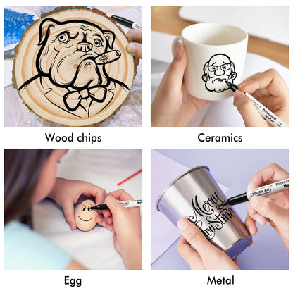 Shuttle Art Permanent Markers, 30 Pack Black Permanent Marker set,Fine Point, Works on Plastic,Wood,Stone,Metal and Glass for Doodling, Marking… 🍁 All In One Marketplace Canada