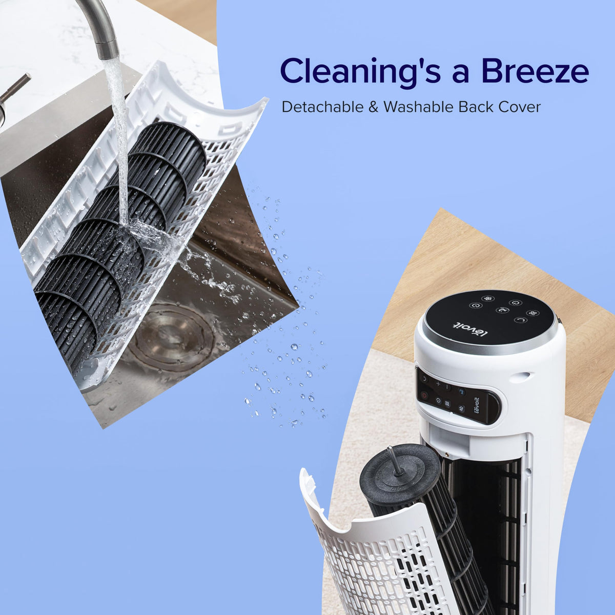 Levoit 25dB Tower Fan for Bedroom, 26ft/s Velocity Standing Fan, 90° Oscillating Cooling Fans for Home, 12 Speeds, LED Display, 4 Modes, 12H Timer, Bladeless, Remote Control, 36 inch 🍁 All In One Marketplace Canada