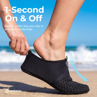 SEEKWAY Water Shoes Women Men Quick-Dry Beach Aqua Socks Barefoot Non Slip Swim Pool Outdoor Surf River Lake Yoga SK001 Black Size 11.5-12.5 W/10.5-11.5 M 🍁 All In One Marketplace Canada