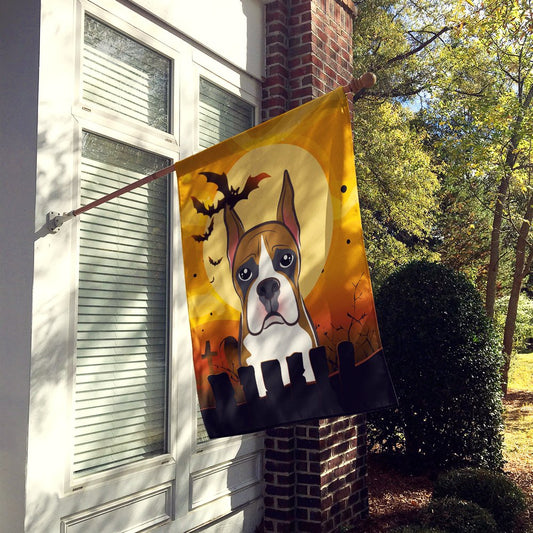 Caroline's Treasures BB1781CHF Halloween Boxer Canvas House Size Flag, Multicolor, Large