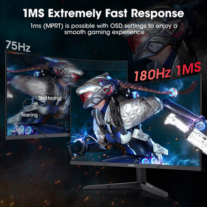 KOORUI 24 Inch Curved Gaming Monitor, 180Hz 1080P 1500R, Adaptive Sync, HDR 🍁 All In One Marketplace Canada