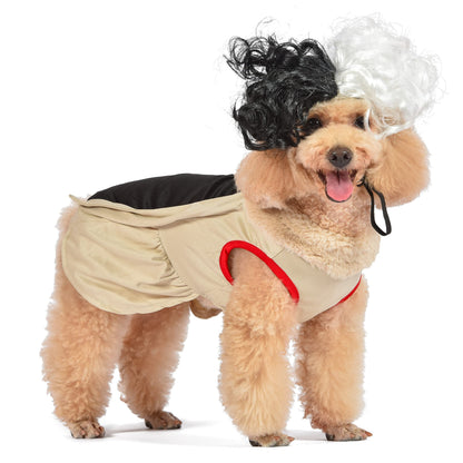 Disney for Pets Halloween Disney Villains Cruella Dog Costume - Officially Licensed Halloween Costumes for Dogs, Size Extra Extra Large