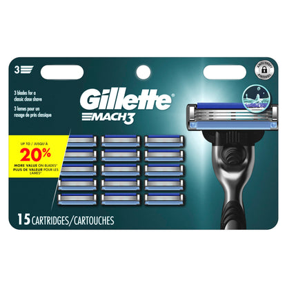 Gillette Mach3 Men's Razor Blade Refills, 15 Refills 🍁 All In One Marketplace Canada