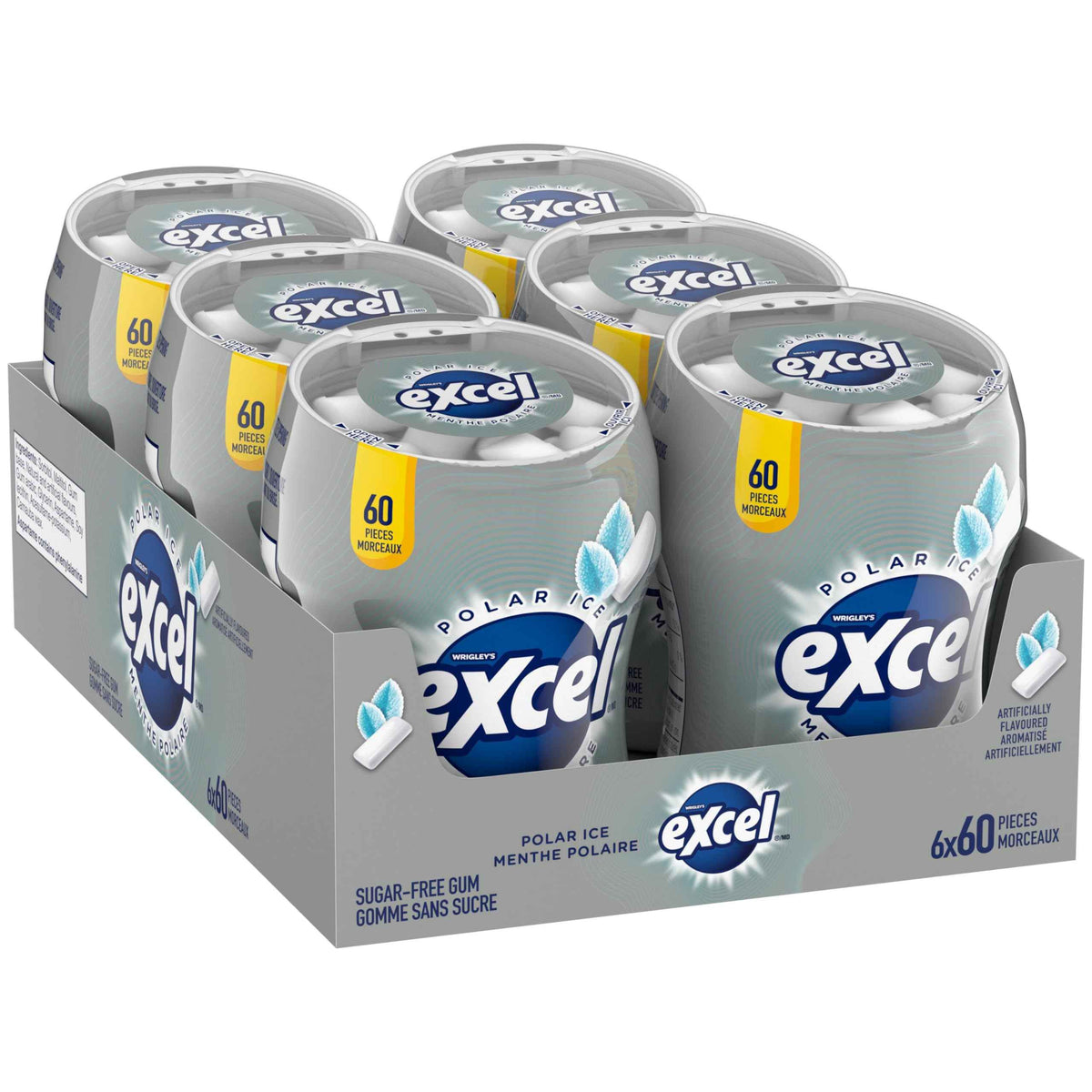 EXCEL, Polar Ice Flavoured Sugar Free Chewing Gum, 60 Pieces, 6 Bottles 🍁 All In One Marketplace Canada