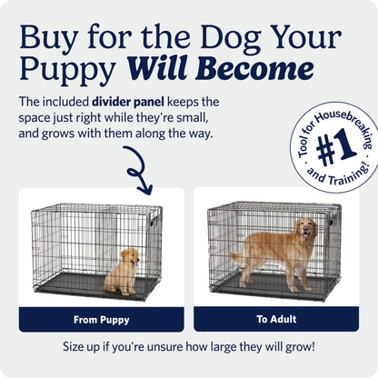 MidWest Homes for Pets 42-Inch iCrate for Large Breeds, 71-90 lbs, Double Door Folding Dog Crate with Divider Panel, Leak-Proof Tray & Secure Latches, Portable, Durable & Easy to Assemble 🍁 All In One Marketplace Canada