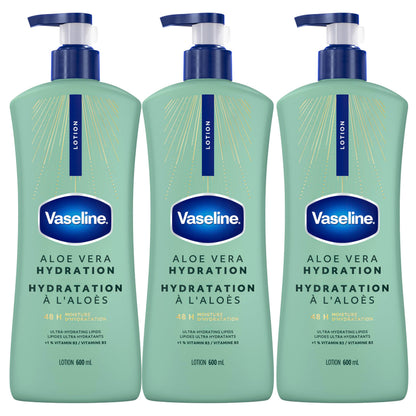 Vaseline Intensive Care Aloe Vera Hydration Body Lotion for Dry Skin with 48H Moisture + Ultra hydrating lipids, 600 ml (3-pack) 🍁 All In One Marketplace Canada