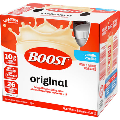 BOOST Original Meal Replacement Drink, Vanilla, 6x237ml, Case Pack of 4, Packaging May Vary 🍁 All In One Marketplace Canada
