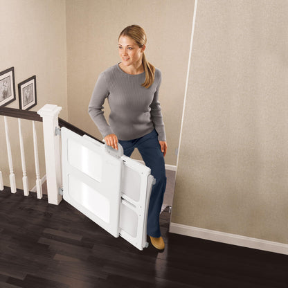 Safety 1st Perfect Fit Gate, Pressure or Hardware installed - Fits Spaces Between 28" and 42" Wide, 28" Tall. Pivoting Bumper For Uneven Openings, Solid Panel Design, Perfect for babies and Pets, White 🍁 All In One Marketplace Canada