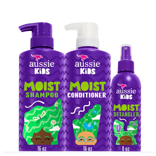 Aussie Kids Moist Detangler Pack for Kids, Shampoo & Conditioner, 475 mL each + Detangler Spray, 236 mL 🍁 All In One Marketplace Canada
