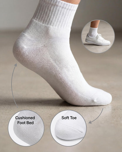Hue Women's Mini Crew Sock 6 Pair Pack, White - 6 Pair Pack, One Size 🍁 All In One Marketplace Canada