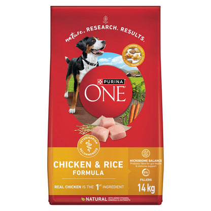 Purina ONE Dry Dog Food, Microbiome Balance Chicken & Rice - 14 kg Bag (1 Pack) 🍁 All In One Marketplace Canada
