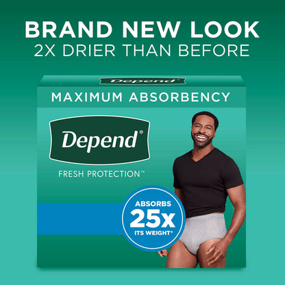 Depend Fresh Protection Adult Incontinence Underwear for Men (Formerly Depend Fit-Flex), Disposable, Maximum, Small/Medium, Grey, 44 Count 🍁 All In One Marketplace Canada