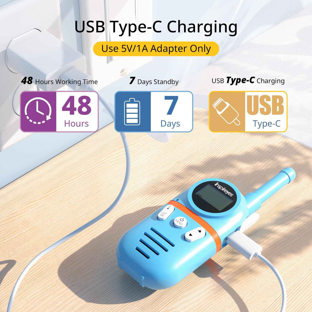 Inspireyes Walkie Talkies for Kids Rechargeable, 48H Working Time 3 Miles Range 22 Channels 2 Way Radio, Outdoor Camping Toys, Family Games,3 Pack 🍁 All In One Marketplace Canada